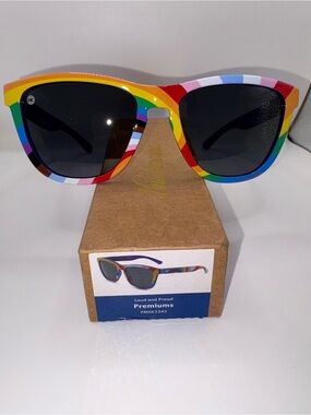 Premium Rainbow Stripe Sunglasses - Black Lenses